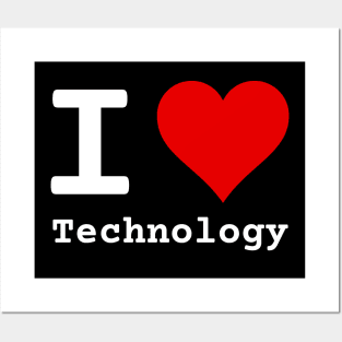 I Love Technology | Stylized Heart Logo White Posters and Art